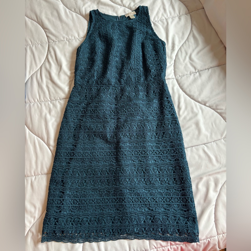 Loft Teal Lace Dress